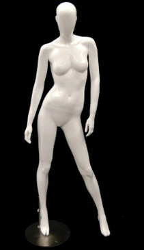 Gloss White Abstract Egg Head Female Mannequin MM-OZIW3