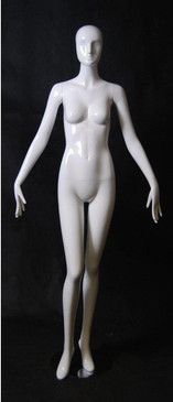 Gloss Wht. Abstract Egg Head Female Mannequin w/face features MM-XD11W