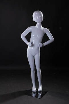 Gloss White Abstract Egg Head Child Mannequin MM-TM4