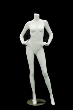 5 ft 4 in Female Headless Mannequin Matte White New Style STW002WT-New! 
