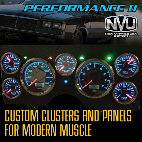 custom dash cluster gauges led buick muscle car