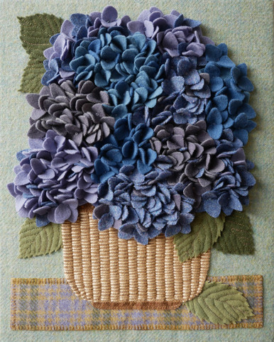 Original artwork for Hydrangeas for Brennie by Meetinghouse Hill Designs.  Shown photographed outdoors and without glass of frame, the true colors and details come through!