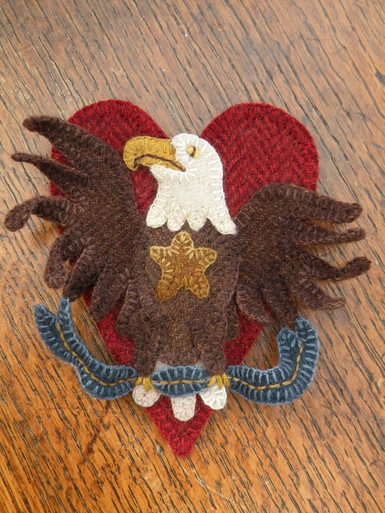 Close up of dimensional eagle!  Use on an electric candle, as an ornament on a patriotic tree, or as a pin!  