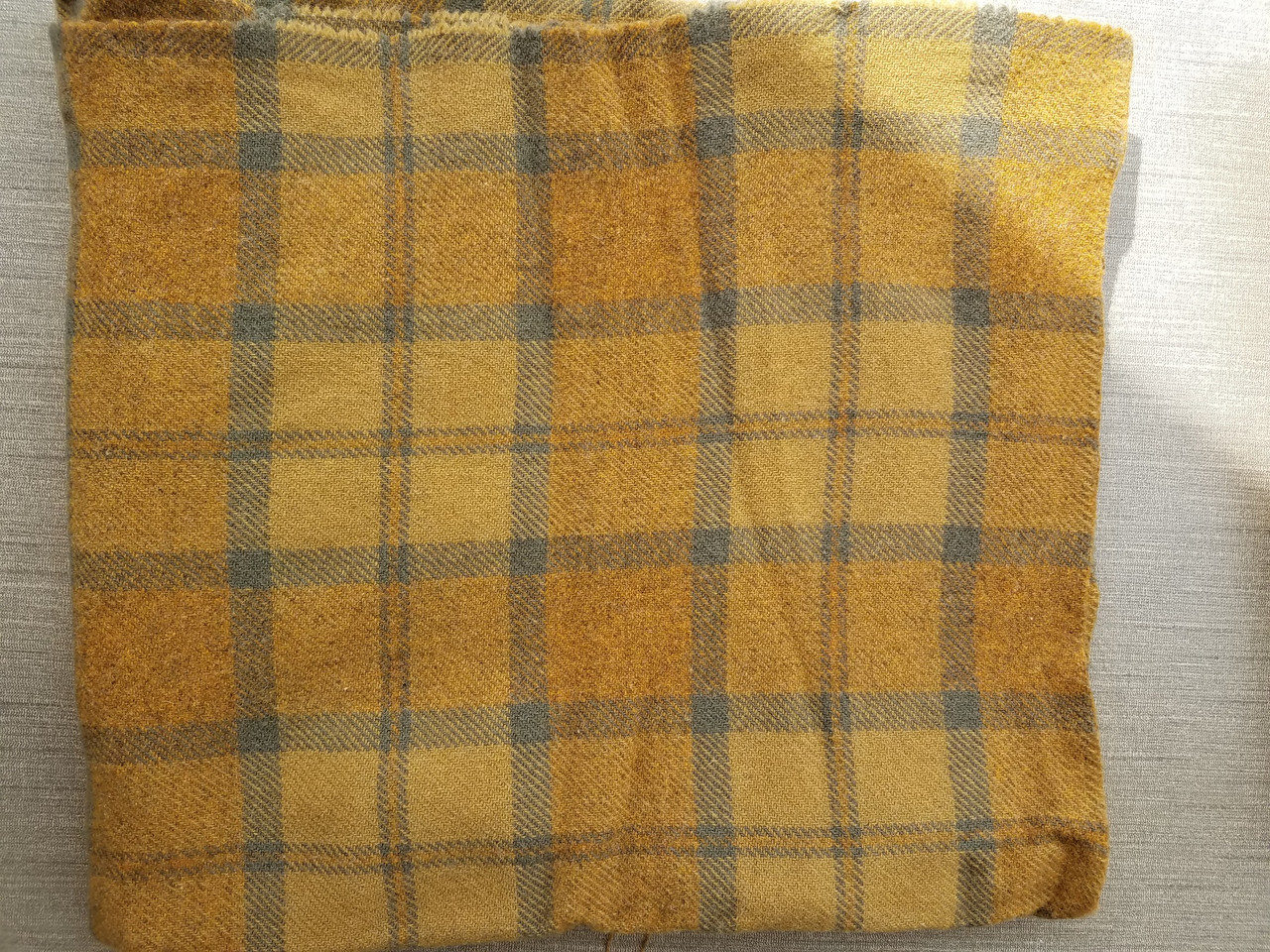 1 Yard Felted Wool Gold and Green Large Plaid - Meetinghouse Hill Designs
