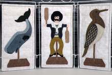 A trio of "wool" carvings!  Meet Wellington the Whale, Olin the Oarsman and Sarah the Sandpiper!  A special offering of all three patterns for one price! Each measures 6" x 12". These patterns are also sold separately for $11.50 each.