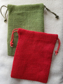 One of each color, pre-made burlap bags for appliqueing our "Mistletoe and Holly"  designs onto!  