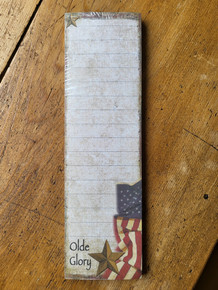 Skinny notepad with "Olde Glory" flag and star!