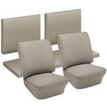 SEAT COVERS COMPLETE SET TAN SMOOTH VINYL