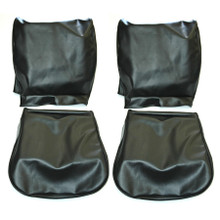FRONT SEAT COVERS BLACK SMOOTH VINYL