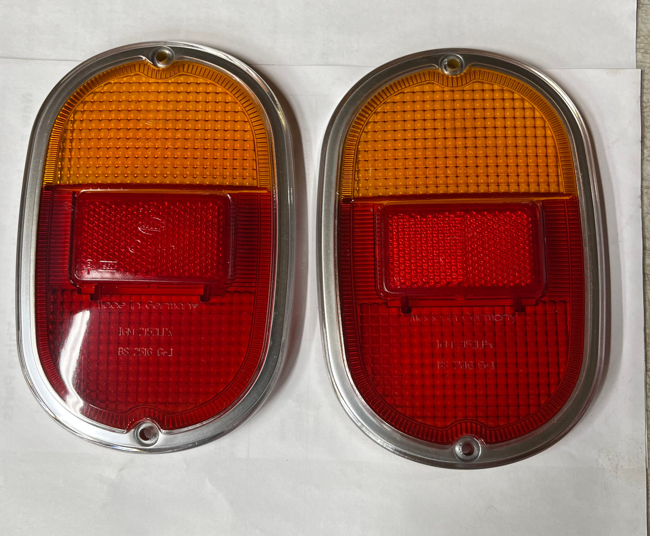 EURO TAIL LIGHT LENS TWO COLOR RED/AMBER Thing Parts