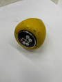 YELLOW SHIFTER KNOB WITH SHIFT PATTERN LEATHER GRIP USED