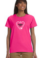 Unisex T-shirt hot pink with stethoscope heart and slogan