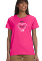 Unisex T-shirt hot pink with stethoscope heart and slogan