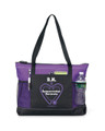 Zippered Tote Bag purple and black with R.N. slogan