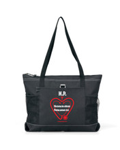 Zippered Tote Bag in black with N.P. slogan