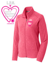 Pink R.N. Fleece Jacket, full zip with embroidered slogan