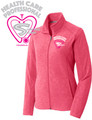 Pink Health Care Professional Fleece Jacket, full zip with embroidered slogan.