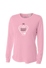 Pink with N.P. slogan, ladies' cut.