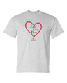 Big heart on ash color T-shirt