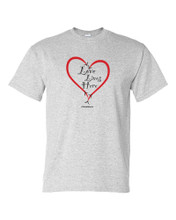 Big heart on ash color T-shirt