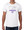 White cotton shirt with "Powered Up", cross, man and woman figures.