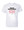 White, 100% pre-shrunk cotton tee, screen printed in red and black
