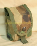 QTY (2) Two US MILITARY SDS MOLLE WOODLAND CAMO GRENADE POUCH 4130 NEW / LIKE NEW CONDITION