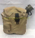 2 QT Collapsible Water Canteen W/ Cover Pouch Desert Tan US Army Military NEW