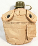 Military Style 1 QUART QT TAN CANTEEN COVER w/ ALICE CLIPS KEEPER 1QT EXCELLENT