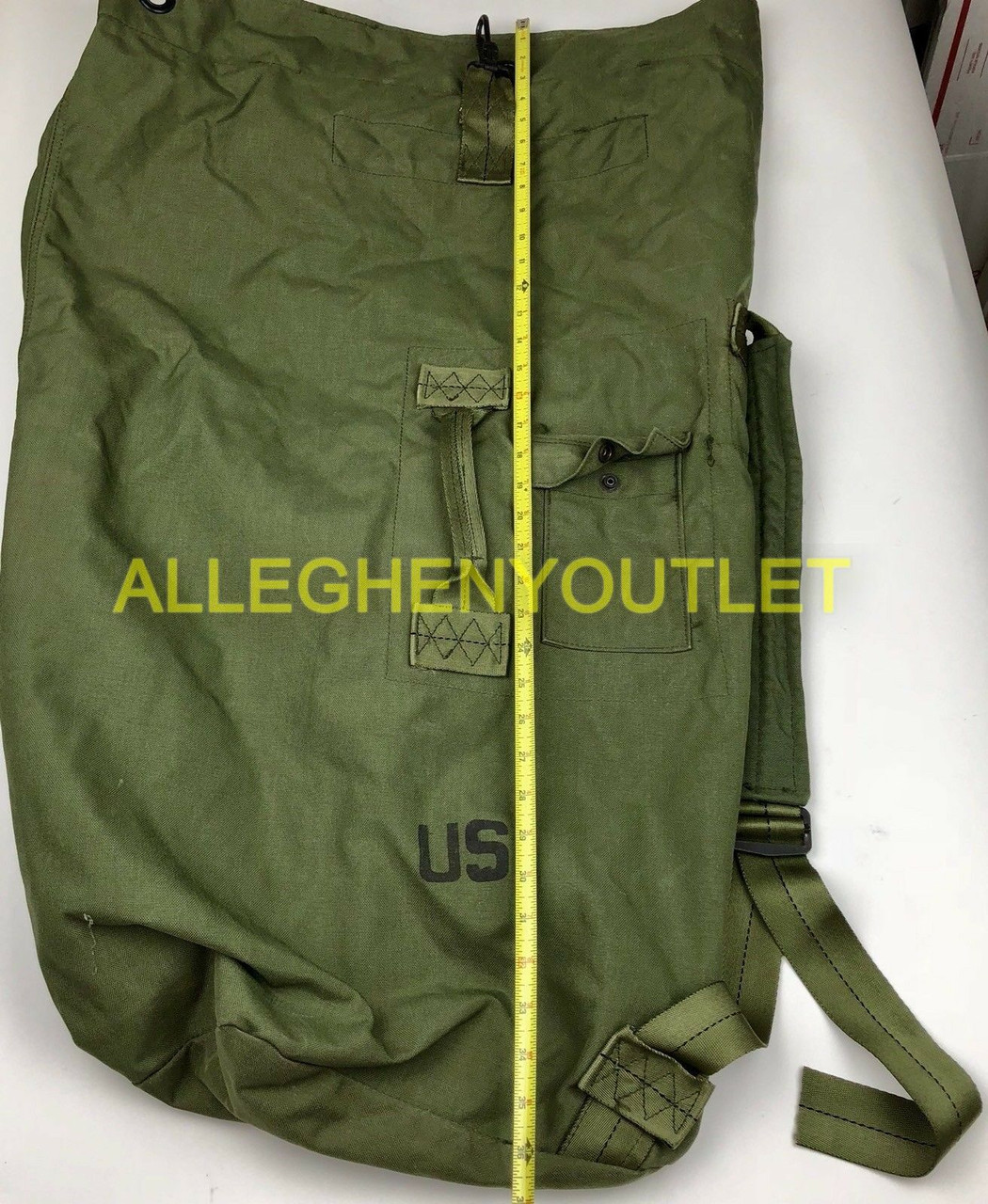 US Military Duffle Bag Duffel Sea Bag Nylon Top Load 2 Strap Painted Bottom VGC 