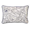 Cotton Fleur Navy and Cream Pillow