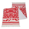 72" Red and White Patterned Table Runner