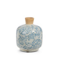 5" Blue Flora Pattern Terracotta Vase