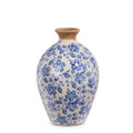 9" Blue and White Floral Vintage Vase.