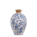 7.5" Blue and White Floral Vintage Vase