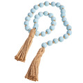 3" Blue Beaded Garland with Tassels