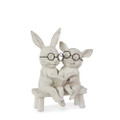 7"  Reading Bunny and Pig on bench