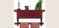 Shelf with drawer and Towel Bar Barn Red