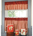 Red Check 24" tier Curtains