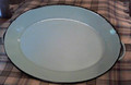 Enamel Oval Tray with Handles in Robin Egg Blue Color