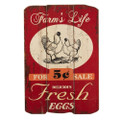 "Farm's Life Fresh Eggs" Wall Art