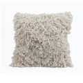 Cotton/Rayon Pillow With Fringe In Cream