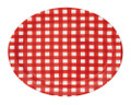 16.25" Stoneware Platter  in red gingham