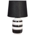 19.5" Table Lamp in Black and White w/Balck Shade