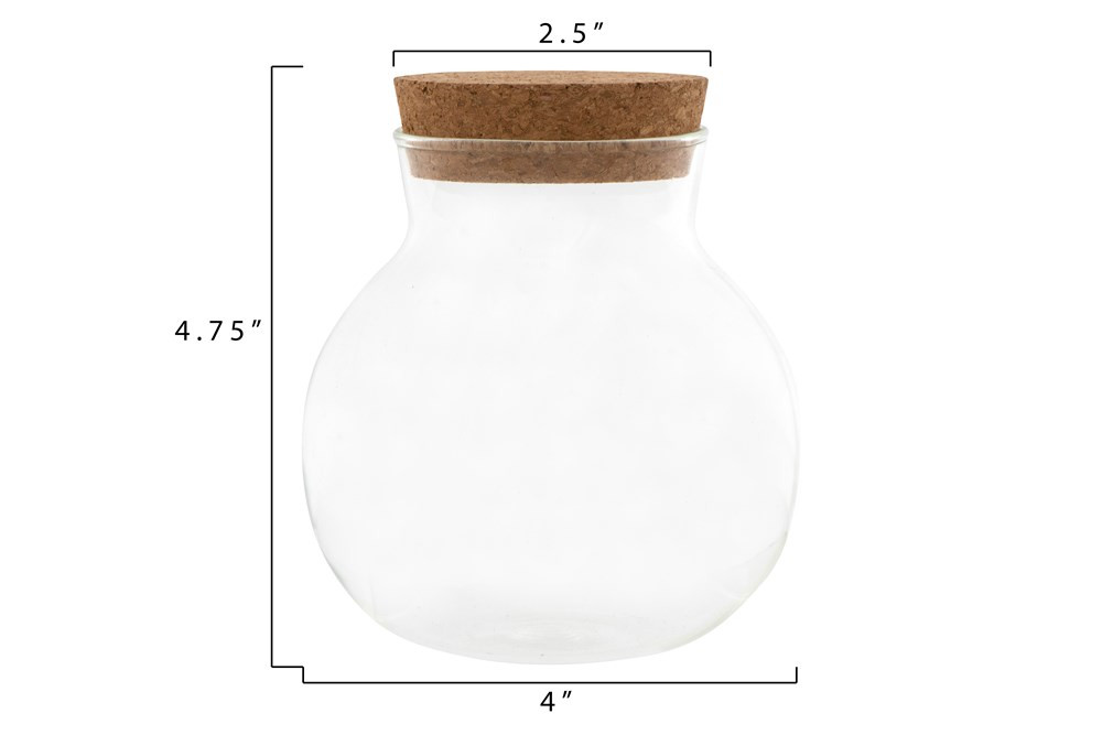 3.75 round x 4.25 Tall Glass Jar