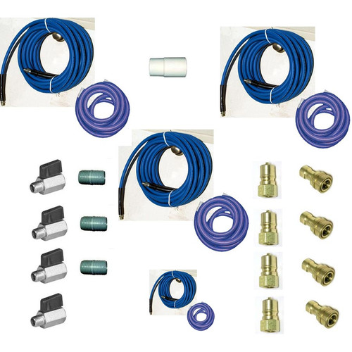Truck Mount Hose Set 165 ft (150 ft 2 in + 15 ft 1.5 in) Solution and Vacuum With Ball Valves [20140222]