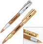 Rifle Clip Brass Bamboo Click Pen