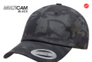 Black Multicam Low Profile Cotton Twill Cap