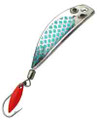 TK-613H  Trout Killer Size 1 and 2 Blue Holographic Tape on a Chrome Blade