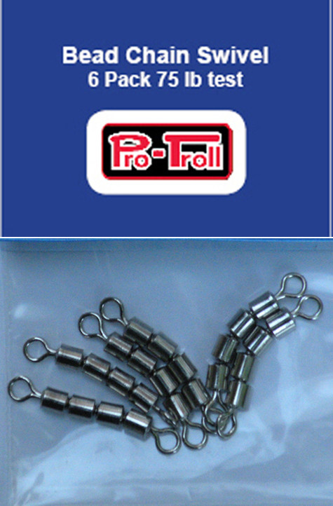 2032 Bead Chain Swivels 75 Lb Test - Pkg of 6 - The Pro-Troll Factory Outlet